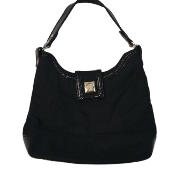 Kate Spade NY Black Nylon Hobo Shoulder Bag Patent… - Picture 10 of 13